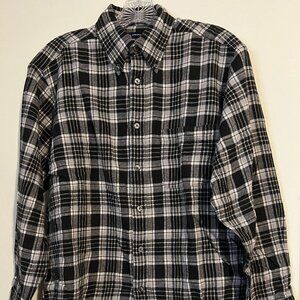 John Ashford Black and White Long Sleeve Flannel - Size S